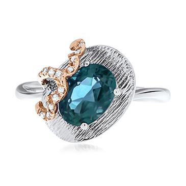 Prima London Blue Topaz & Diamond Ring