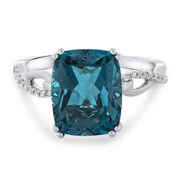 Prima London Blue Topaz & Diamond Ring