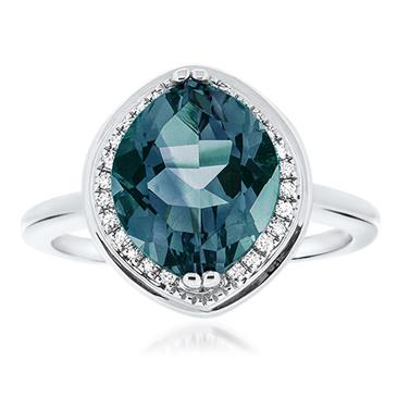 Prima London Blue Topaz & Diamond Ring