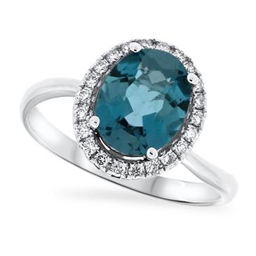 Prima London Blue Topaz & Diamond Ring