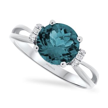 Prima London Blue Topaz & Diamond Ring