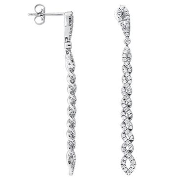 Prima Long Diamond Dangling Earrings