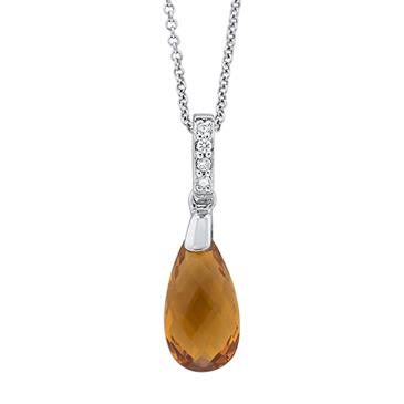 Prima Madeira Citrine & Diamond Pendant