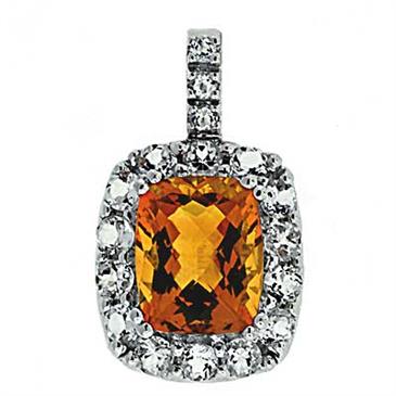 Prima Madera Citrine & White Topaz Pendant