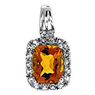 Prima Madera Citrine & White Topaz Pendant