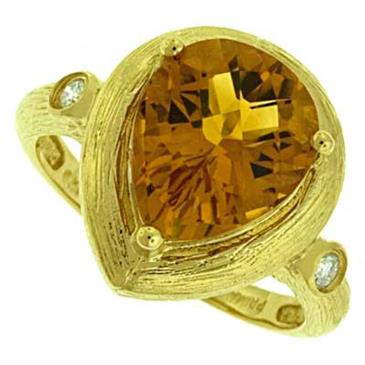 Prima Madera Citrine And Diamond Ring