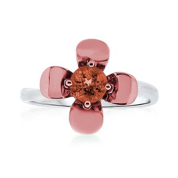 Prima Madera Citrine Coated Mini Flower Ring