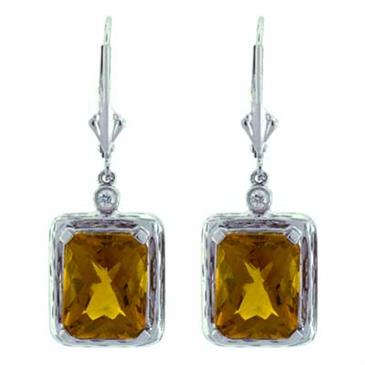 Prima Madera Citrine & Diamond Earrings