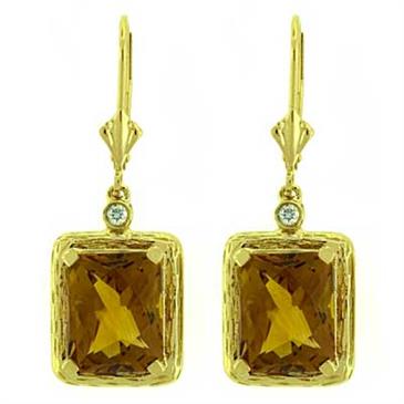 Prima Madera Citrine & Diamond Earrings