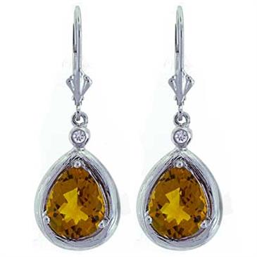 Prima Madera Citrine & Diamond Earrings