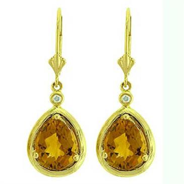 Prima Madera Citrine & Diamond Earrings