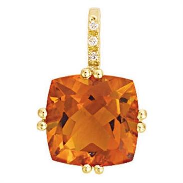 Prima Madera Citrine & Diamond Pendant