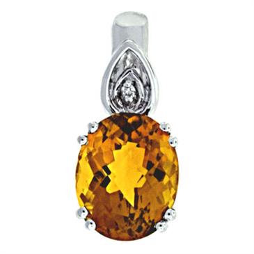 Prima Madera Citrine & Diamond Pendant