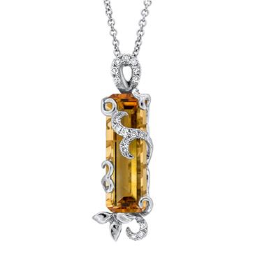 Prima Madera Citrine & Diamond Pendant