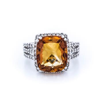 Prima Madera Citrine & Diamond Ring