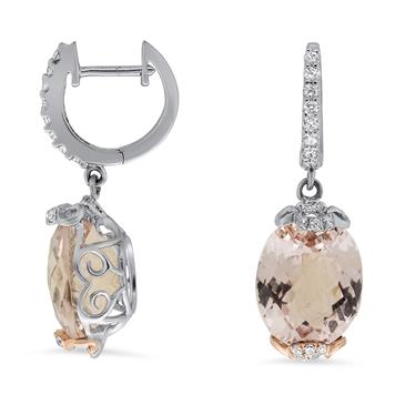 Prima Morganite & Diamond Dangling Earring