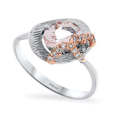 Prima Morganite & Diamond Ring