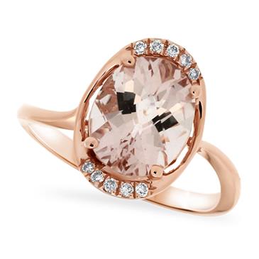 Prima Morganite & Diamond Ring