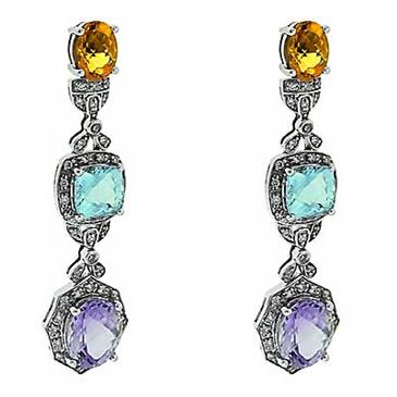 Prima Multi Color & Diamond Earrings