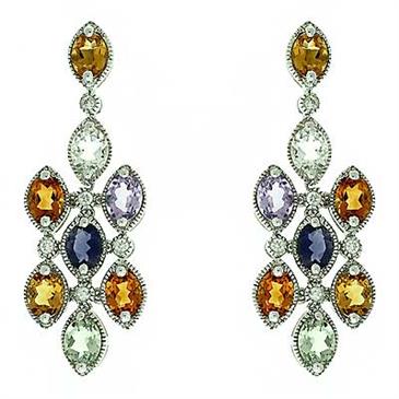 Prima Multi Color & Diamond Earrings