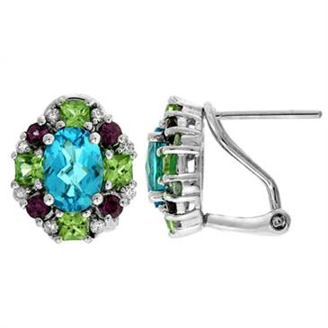 Prima Multi Color & Diamond Earrings