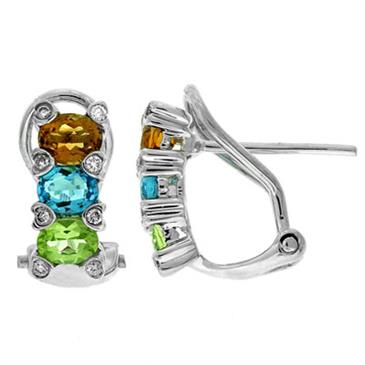 Prima Multi Color & Diamond Earrings