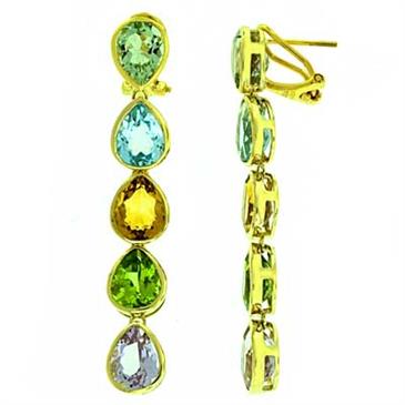 Prima Multi Color Gemstone Earrings