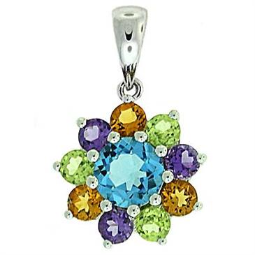 Prima Multi Color Stone Pendant