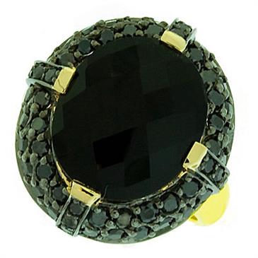 Prima Onyx & Black Diamond Ring