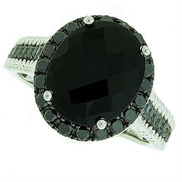 Prima Onyx & Black Diamond Ring