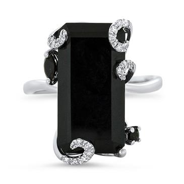 Prima Onyx & Diamond Special Cut Ring