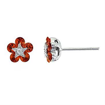 Prima Orange Sapphire & Diamond Earrings