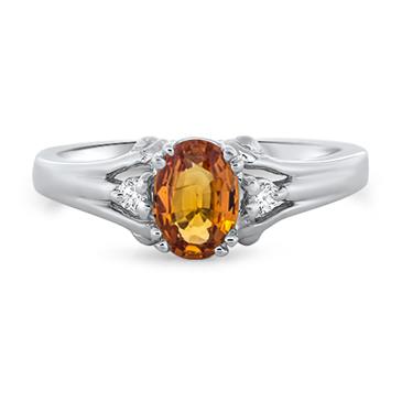 Prima Orange Sapphire & Diamond Ring