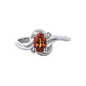 Prima Orange Sapphire & Diamond Ring