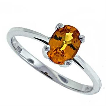 Prima Orange Sapphire Ring