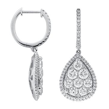 Prima Pear Shaped Diamond Drop Earrings