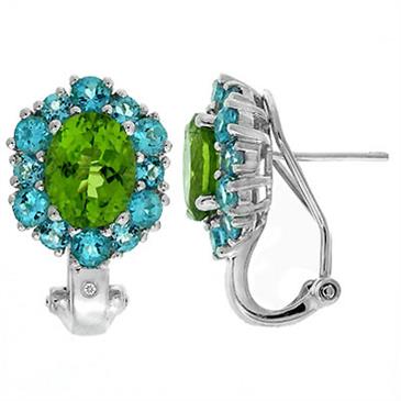 Prima Peridot & Blue Topaz Earrings