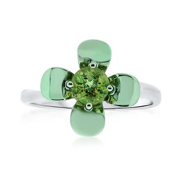 Prima Peridot Coated Flower Ring