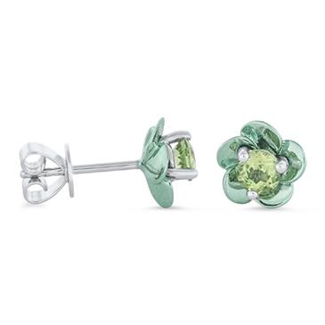 Prima Peridot Coated Mini Flower Earrings