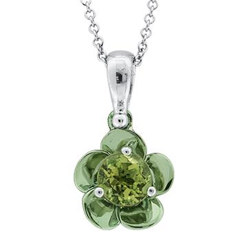 Prima Peridot Coated Mini Flower Pendant