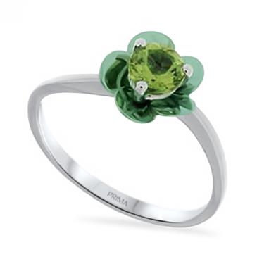 Prima Peridot Oated Mini Flower Ring