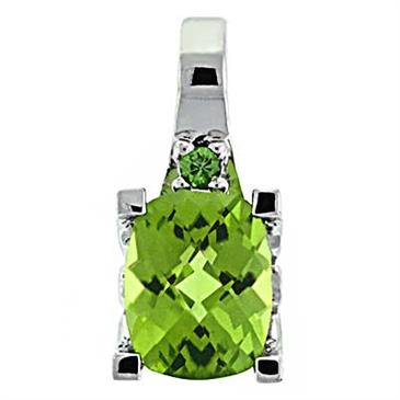 Prima Peridot,Tsavorite & Diamond Pendant