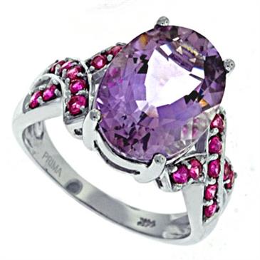 Prima Pink Amethyst And Pink Sapphire Ring