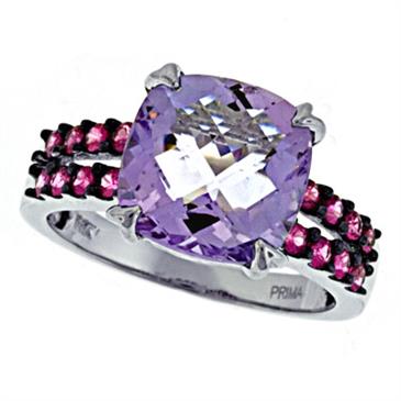 Prima Pink Amethyst And Pink Sapphire Ring