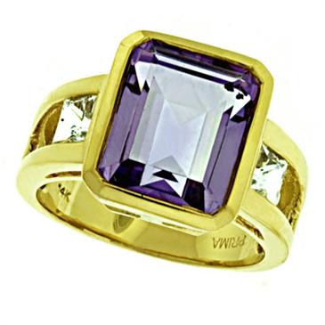 Prima Pink Amethyst And White Topaz Ring