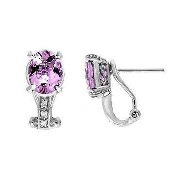 Prima Pink Amethyst & Diamond Earrings