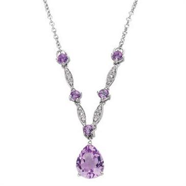 Prima Pink Amethyst & Diamond Necklace