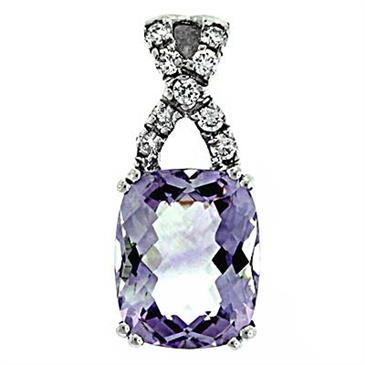 Prima Pink Amethyst & Diamond Pendant