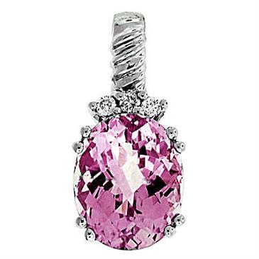 Prima Pink Amethyst & Diamond Pendant