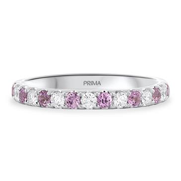 Prima Pink Sapphire & Diamond Band